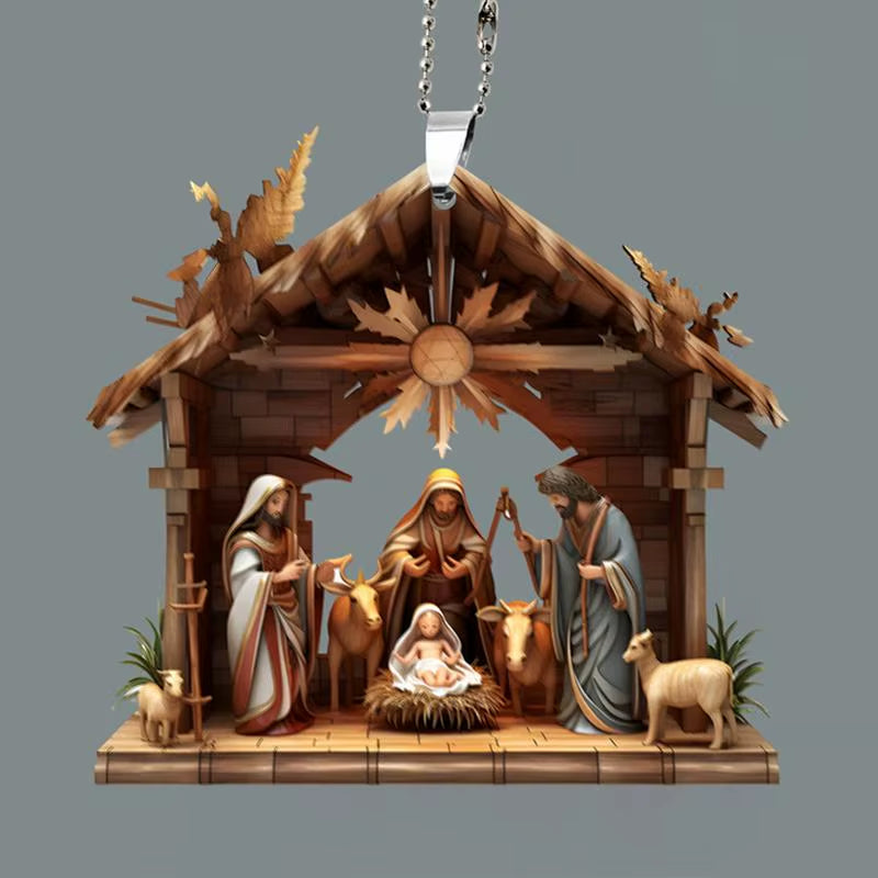 Christmas Nativity Scene Ornaments Nativity Scene Christmas Tree Decoration Nativity Scene Christmas Tree Decoration Acrylic 2D