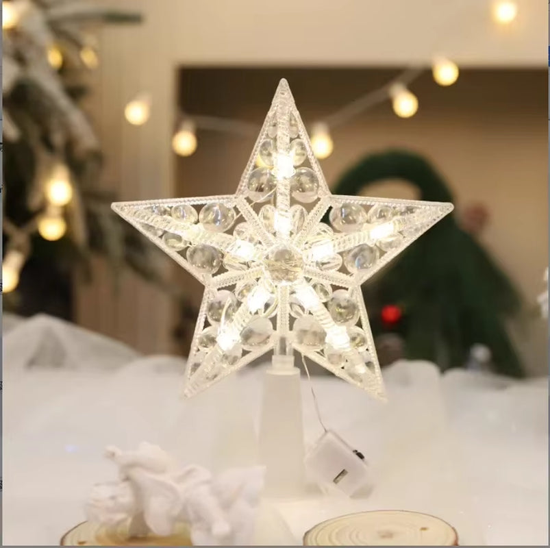 15Cm Christmas Tree Decoration Stars Warm White Lights Home Room Decor LED Shining Lamp Xmas Festival Topstar Navidad 1.07In
