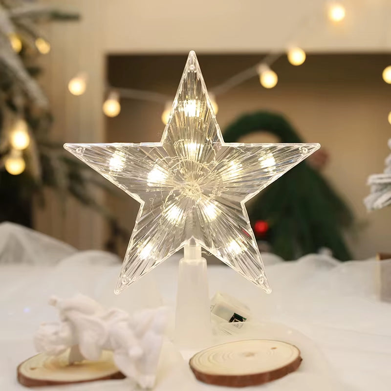 15Cm Christmas Tree Decoration Stars Warm White Lights Home Room Decor LED Shining Lamp Xmas Festival Topstar Navidad 1.07In