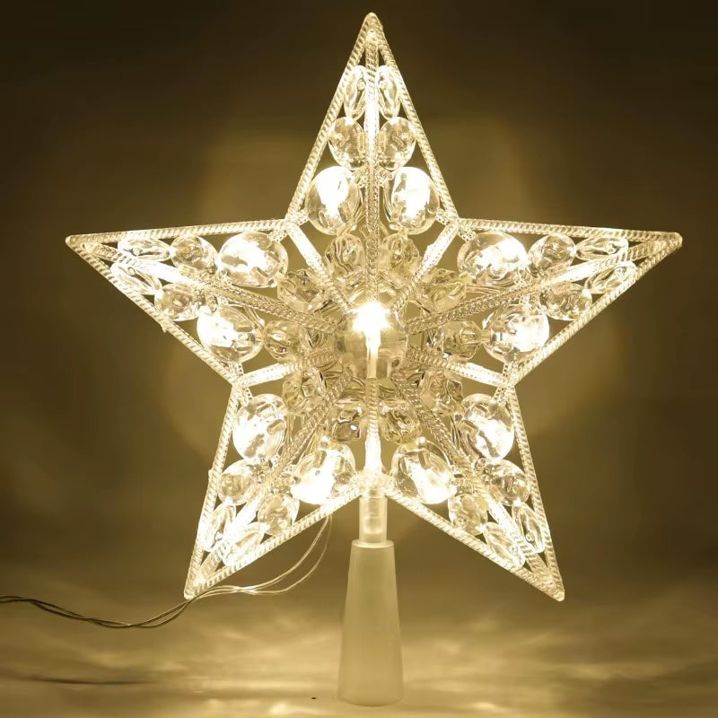 15Cm Christmas Tree Decoration Stars Warm White Lights Home Room Decor LED Shining Lamp Xmas Festival Topstar Navidad 1.07In