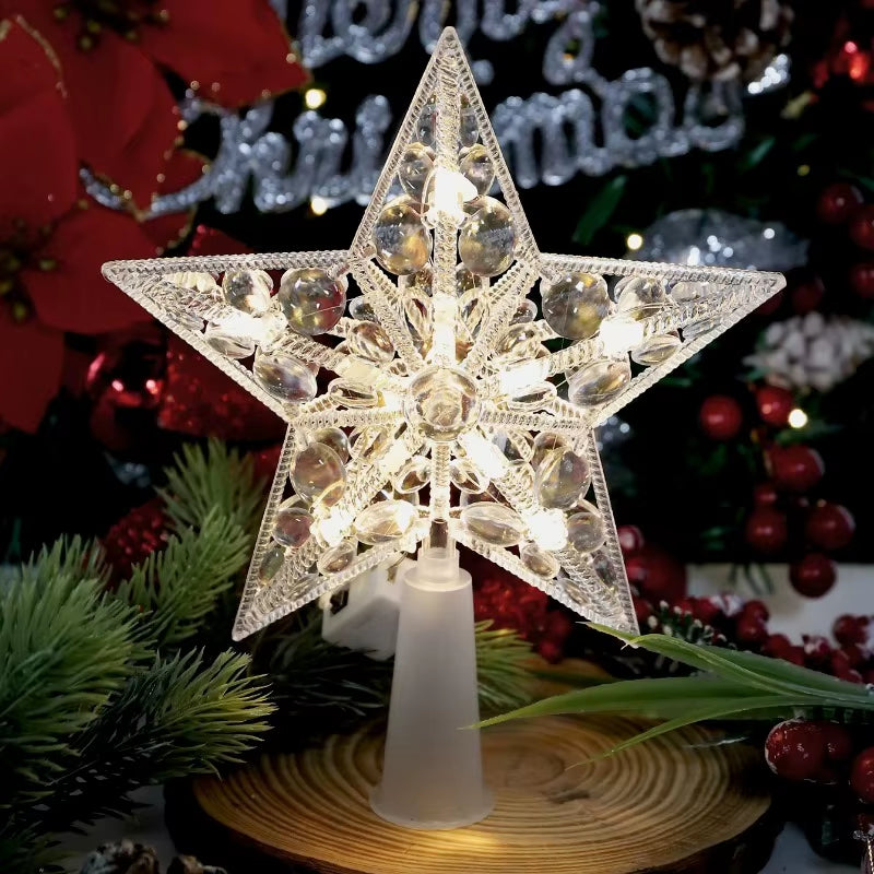 15Cm Christmas Tree Decoration Stars Warm White Lights Home Room Decor LED Shining Lamp Xmas Festival Topstar Navidad 1.07In