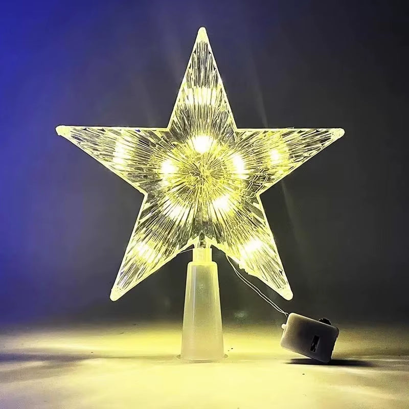 15Cm Christmas Tree Decoration Stars Warm White Lights Home Room Decor LED Shining Lamp Xmas Festival Topstar Navidad 1.07In